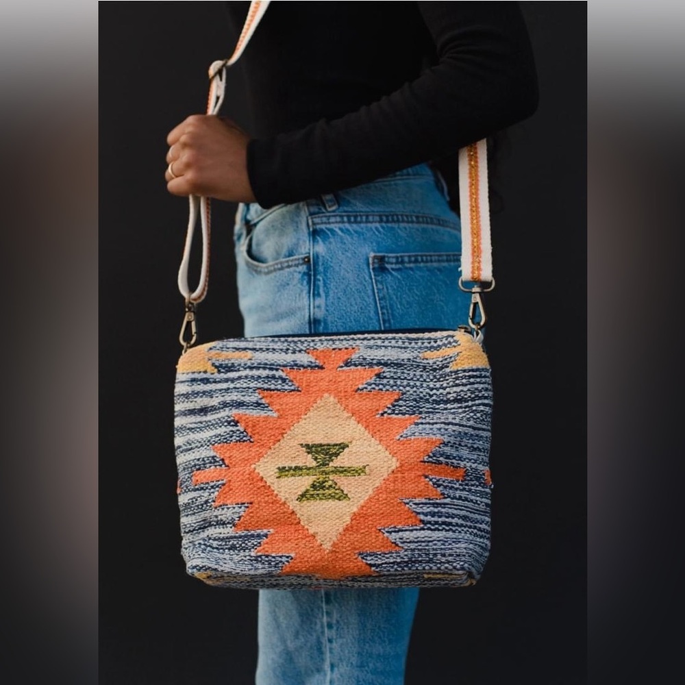 NEW • Aztec Crossbody Bag • Blue, Orange, Green
